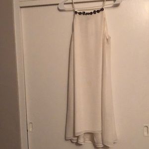 Cream dress with silver flowers